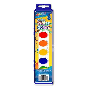 8 Ct Washable Watercolor Paint Set w/ Brush