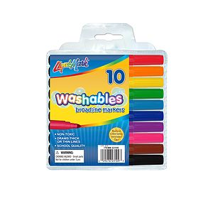 10 Pack Washable Markers - Pouch Set - Assorted Colors