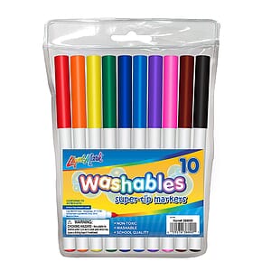 Set of 10 Washable Super Tip Markers - Assorted Colors