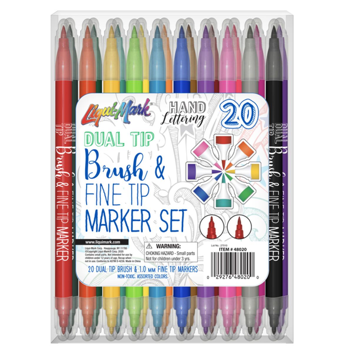 20ct Dual Tip Brush + Fine Tip Marker Set