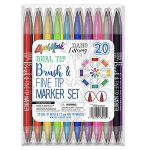 20ct Dual Tip Brush + Fine Tip Marker Set