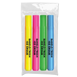 Broadline Chisel Tip Highlighter Four Pack - USA Union Made
