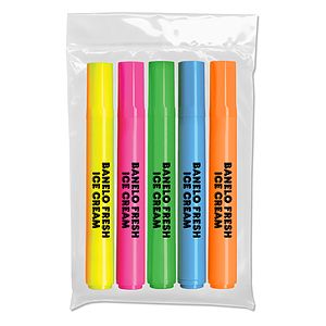 Broadline Chisel Tip Highlighter Five Pack - USA Union Made