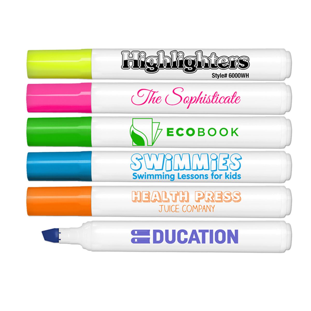 Brite Spots Fluorescent Highlighter - White Barrel - USA Union Made