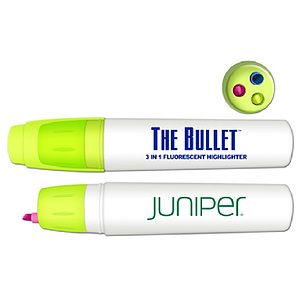 The Bullet Twist Action 3 Color Retractable Fluorescent Highlighter