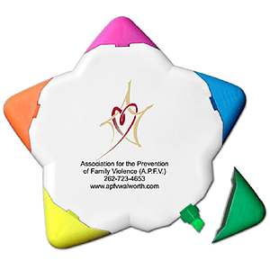 Star Lighter-Star shaped highlighter. 5 highlighters in 1 - Full Color Decal