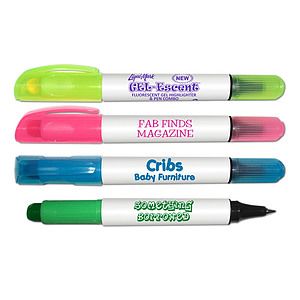 Gel-Brite Fluorescent Gel Highlighter & Ballpoint Pen Combo