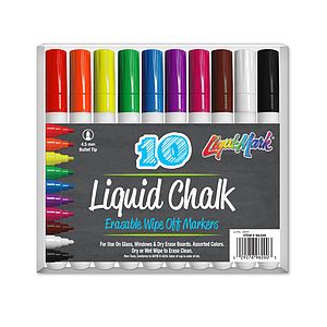 10pk Chalk Marker Set - Assorted Colors