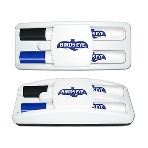 Dry Erase Gear Dry Erase Marker & Eraser Set - Black & Blue