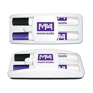 Dry Erase Gear Dry Erase Marker & Eraser Set - Black & Purple