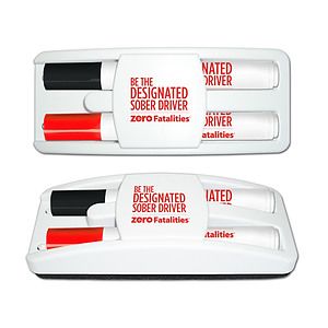 Dry Erase Gear Dry Erase Marker & Eraser Set - Black & Red