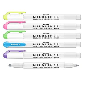 Zebra Mildliner Doubled Ended Highlighter & Marker. Chisel & Fine Tip