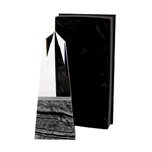 Deneb Crystal Obelisk with Marble Base