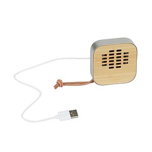 Asher 3W Recycled Aluminum / Bamboo Wireless Speaker
