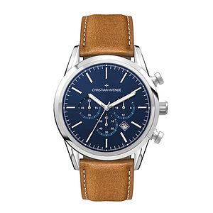 PromotionalWC3074 42MM STEEL SILVER CASE, CHRONOGRAPH MVMT, BLUE DIAL, DTE DISPLAY, LEATHER STRAP, FLAT MINERAL CRYSTA
