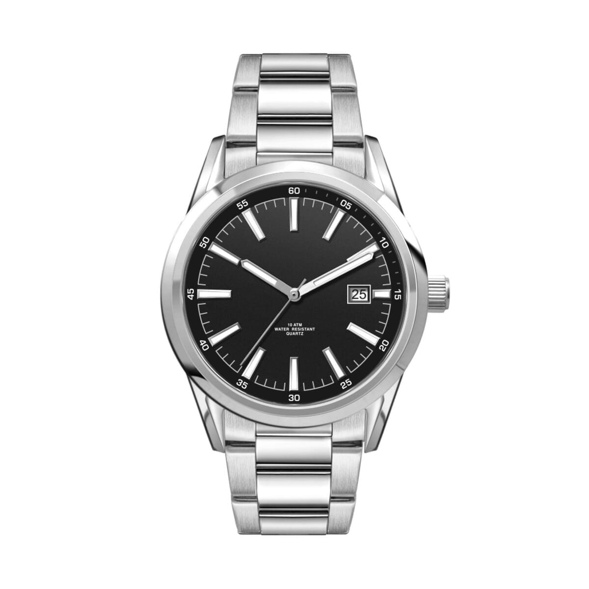 42MM SS, SILVER CASE,  3-HAND MVT, DTE
