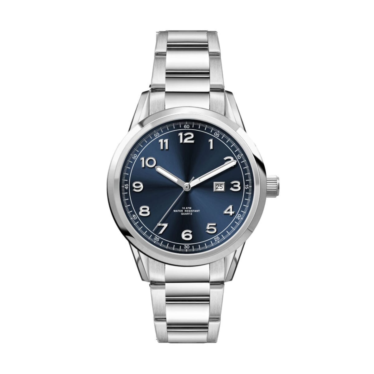 34MM SS, SILVER CASE,  3-HAND MVT, DTE