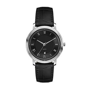 32MM, SS,  SILVER CASE,  3-HAND MVT, DTE