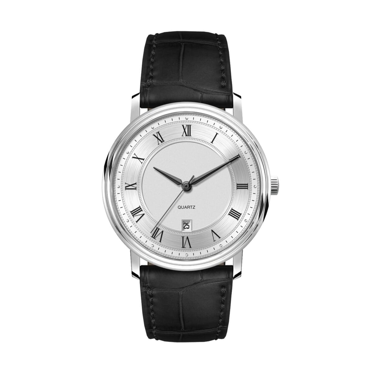 40MM, SS,  SILVER CASE,  3-HAND MVT, DTE
