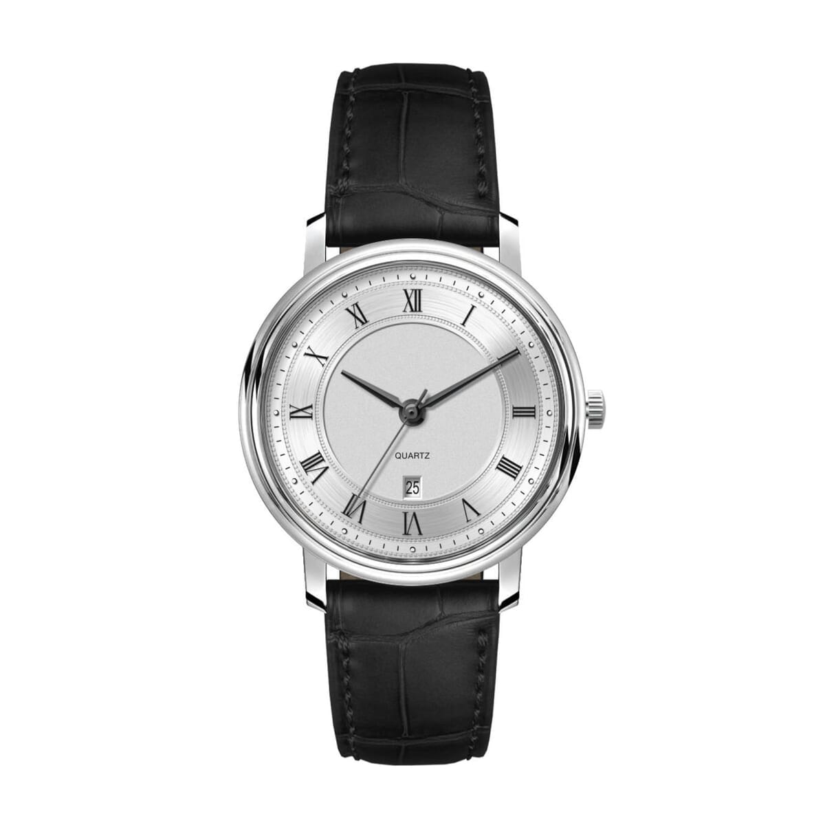 32MM, SS,  SILVER CASE,  3-HAND MVT, DTE