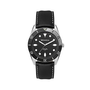  34MM, SILVER METAL CASE, BK BEZEL, 3-HAND MVT