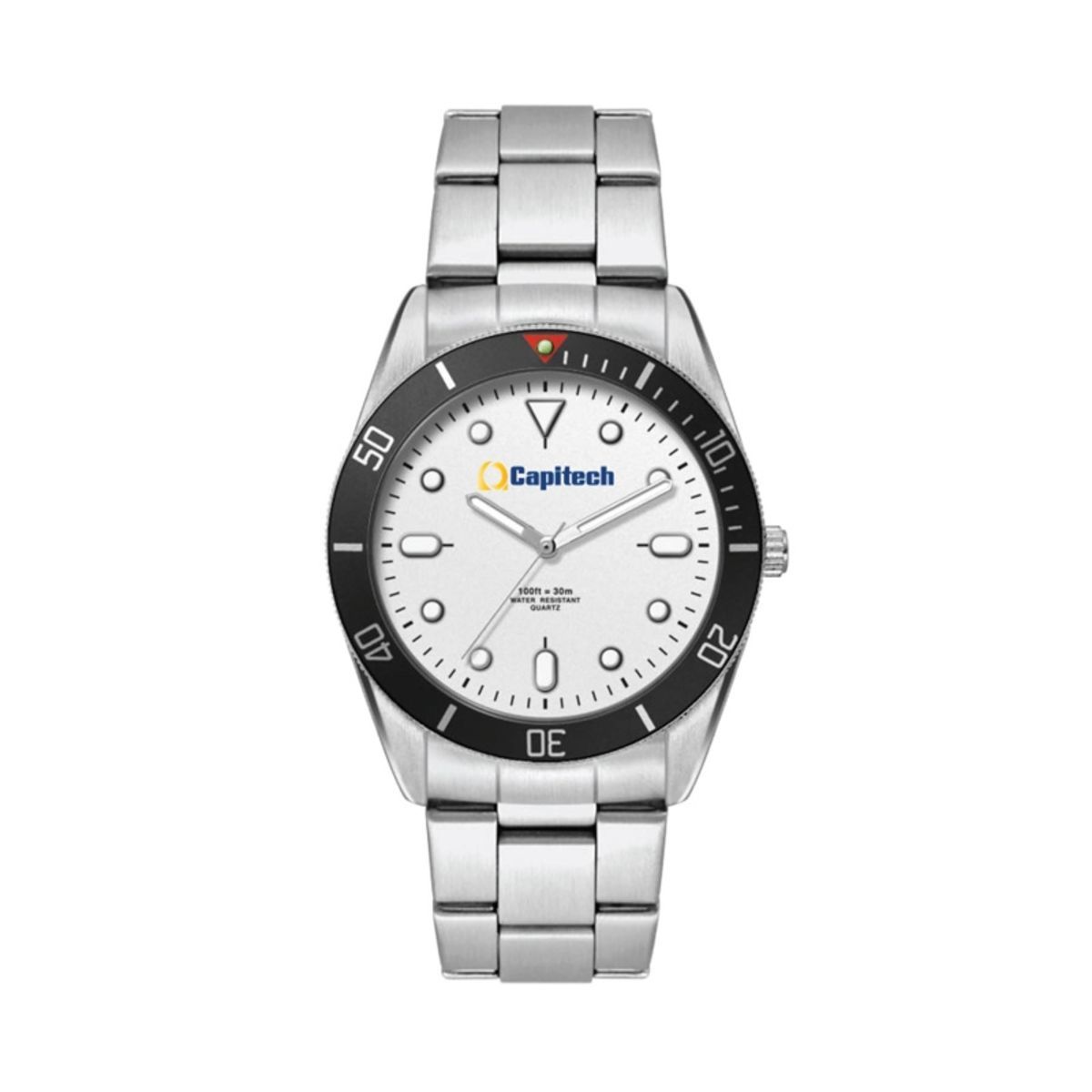  34MM, SILVER METAL CASE, BK BEZEL, 3-HAND MVT