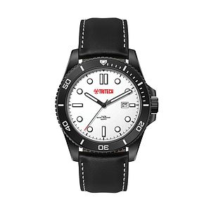  42.5MM SS, SILVER CASE, BK BEZEL,  3-HAND MVT, DTE 