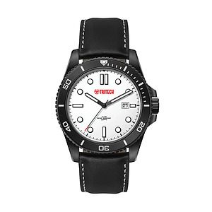  42.5MM SS, SILVER CASE, BK BEZEL,  3-HAND MVT, DTE 
