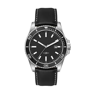 42.5MM, SS, SILVER CASE, BK BEZEL,  3-HAND MVT, DTE