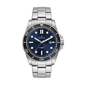  42.5MM,SS, SILVER CASE, BK BEZEL,  3-HAND MVT, DTE