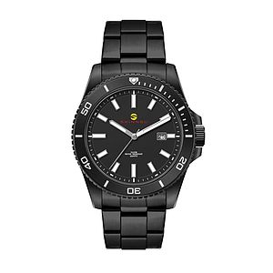  42.5MM,SS, SILVER CASE, BK BEZEL,  3-HAND MVT, DTE