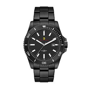  42.5MM,SS, SILVER CASE, BK BEZEL,  3-HAND MVT, DTE