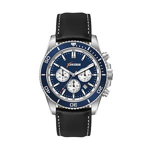 42.5MM, SS, SILVER CASE, BL BEZEL,  CHRONO MVT, DTE 