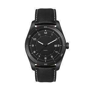 42MM, SS, BLACK CASE, 3-HAND MVT, DTE