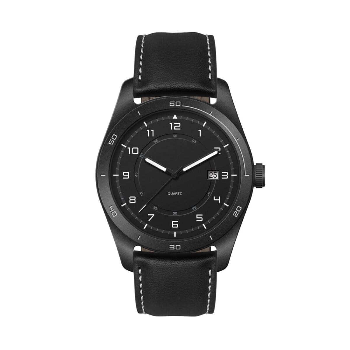 42MM, SS, BLACK CASE, 3-HAND MVT, DTE