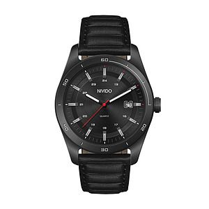 WC6614 42MM STEEL BLACK CASE, 3 HAND MVMT, BLACK DIAL, DTE DISPLAY, LEATHER STRAP, FLAT MINERAL CRYSTAL, 10
