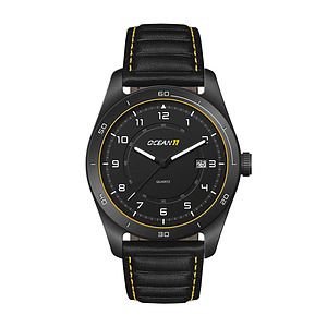 WC6616 42MM STEEL BLACK CASE, 3 HAND MVMT, BLACK DIAL, DTE DISPLAY, LEATHER STRAP, FLAT MINERAL CRYSTAL, 10