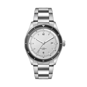 41MM, SS, SILVER CASE, BK BEZEL, 3-HAND MVT, DTE