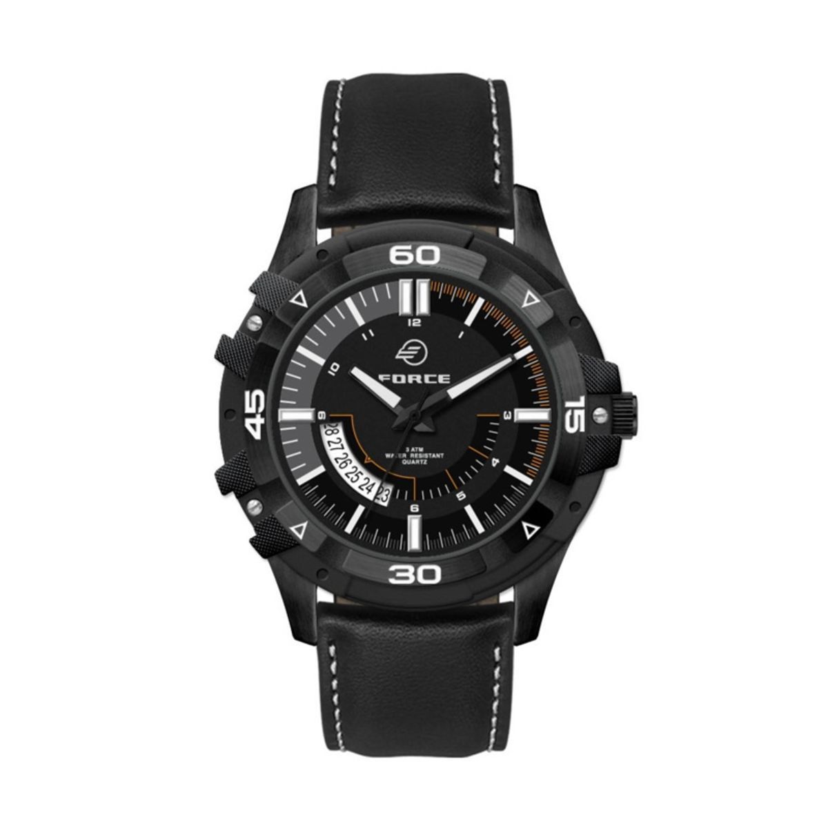 44MM, BLACK METAL CASE, 3-HAND MVT, DTE