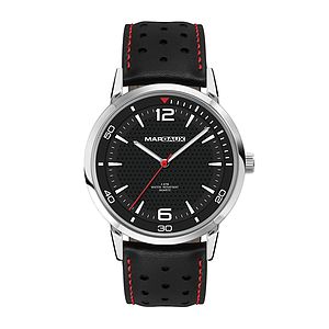 PromotionalWC8154 42MM METAL SILVER CASE, 3 HAND MVMT, BLACK DIAL, LEATHER STRAP, FLAT MINERAL CRYSTAL, 3 ATM WTR RESI