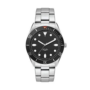 42MM, SILVER METAL CASE, BK BEZEL, 3-HAND MVT