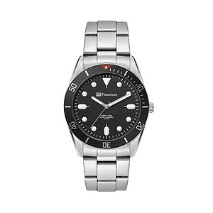 34MM, SILVER METAL CASE, BK BEZEL, 3-HAND MVT