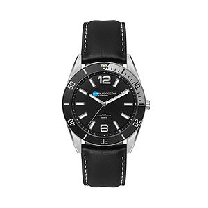  34MM, SILVER METAL CASE, BK BEZEL, 3-HAND MVT