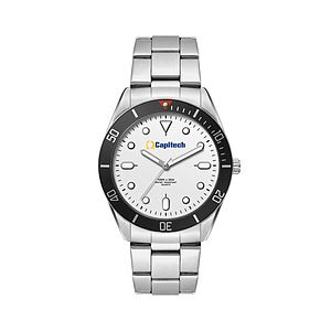  42MM, SILVER METAL CASE, BK BEZEL, 3-HAND MVT