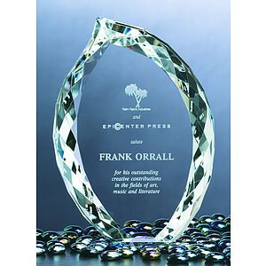 Crystal Faceted Flame Award (8"x6")