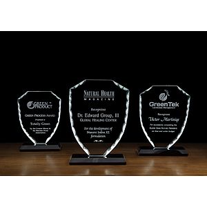 Jet Glass Corona Shield Award (5"x7"x2")