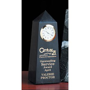 Black Marble Obelisk Clock Award