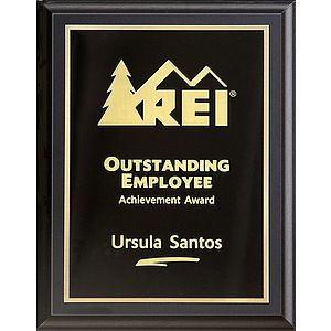 Black Plaque w/Gold Engraved Plate (9"x12")