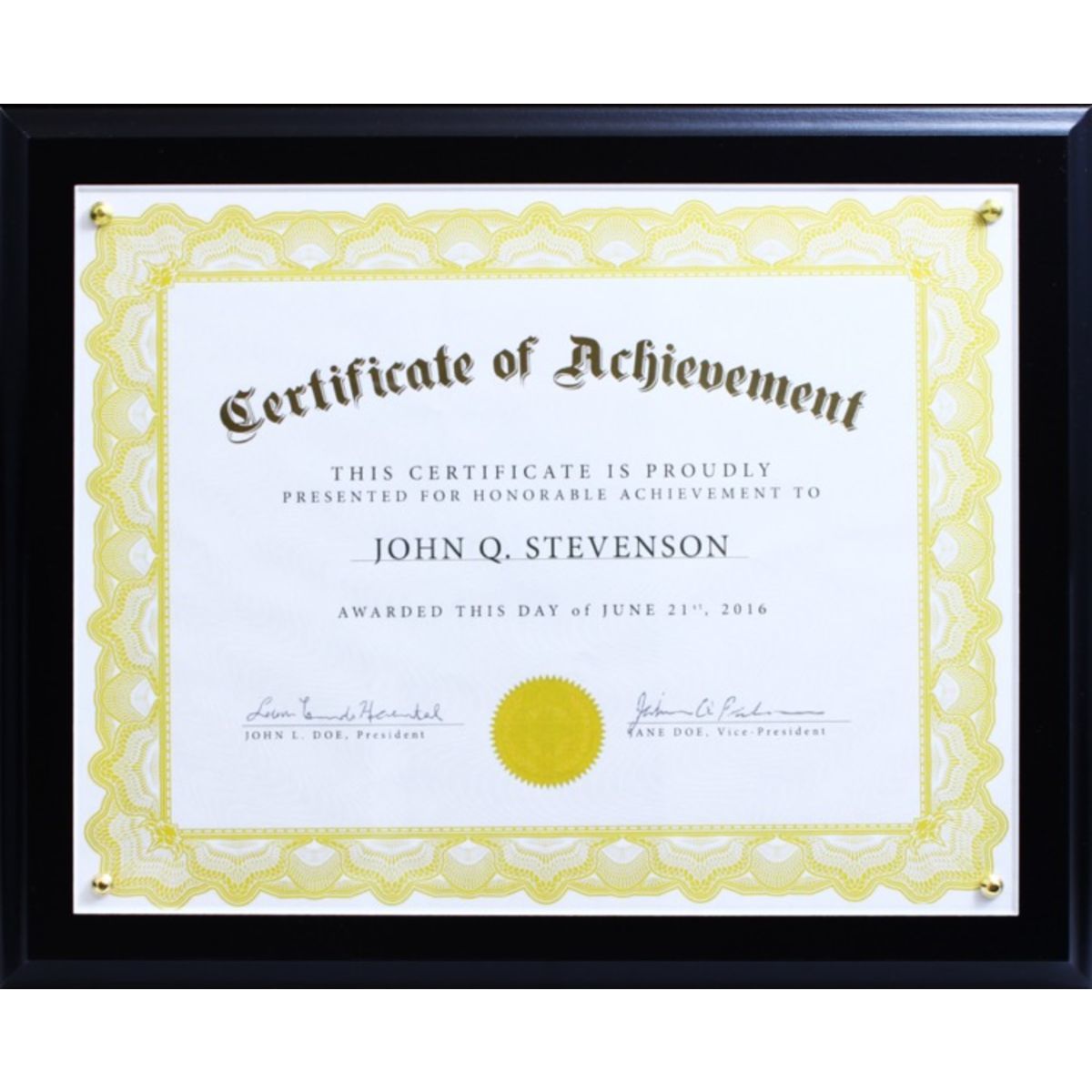 Black Veneer Certificate Plaque