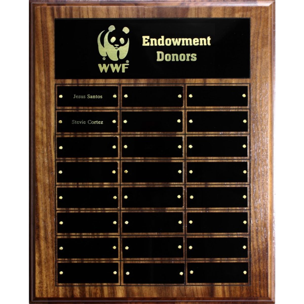 Walnut Eco-Plaque w/24 Perpetual Plaques